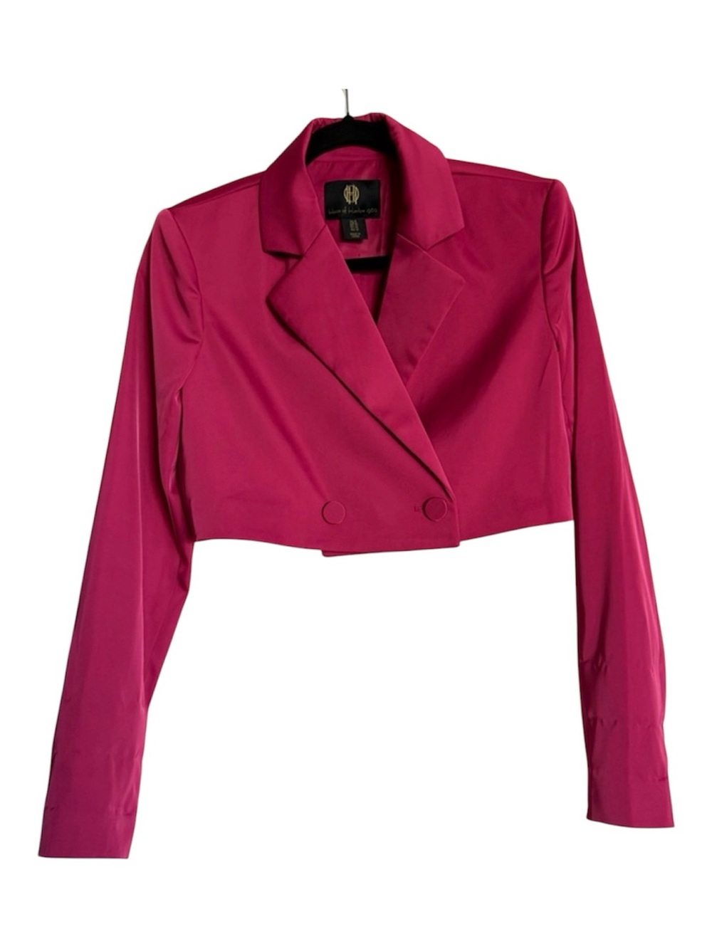 HOUSE OF HARLOW 1960 Fushia Cropped Double-Breasted Women's Blazer - 6
